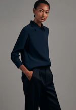 Shirt Blouse Uni in Dark Blue |  Seidensticker Onlineshop