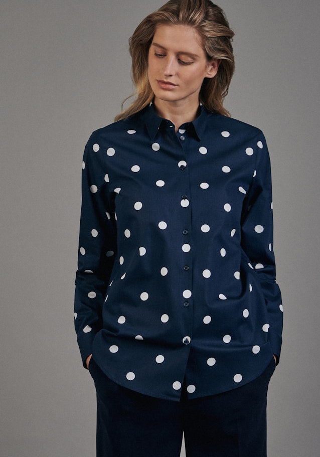 Long sleeve Poplin Shirt Blouse in Dark Blue | Seidensticker Onlineshop