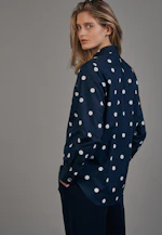 Regular fit Hemdbluse Punkte in Dunkelblau |  Seidensticker Onlineshop