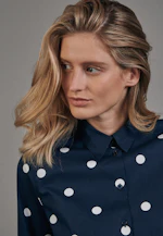 Regular fit Hemdbluse Punkte in Dunkelblau |  Seidensticker Onlineshop