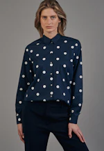 Regular fit Hemdbluse Punkte in Dunkelblau |  Seidensticker Onlineshop
