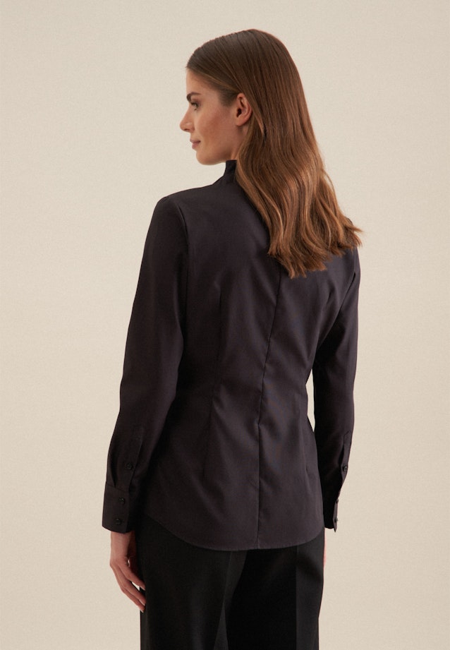 Blouse col Calice Popeline sans repassage in Noir |  Seidensticker Onlineshop