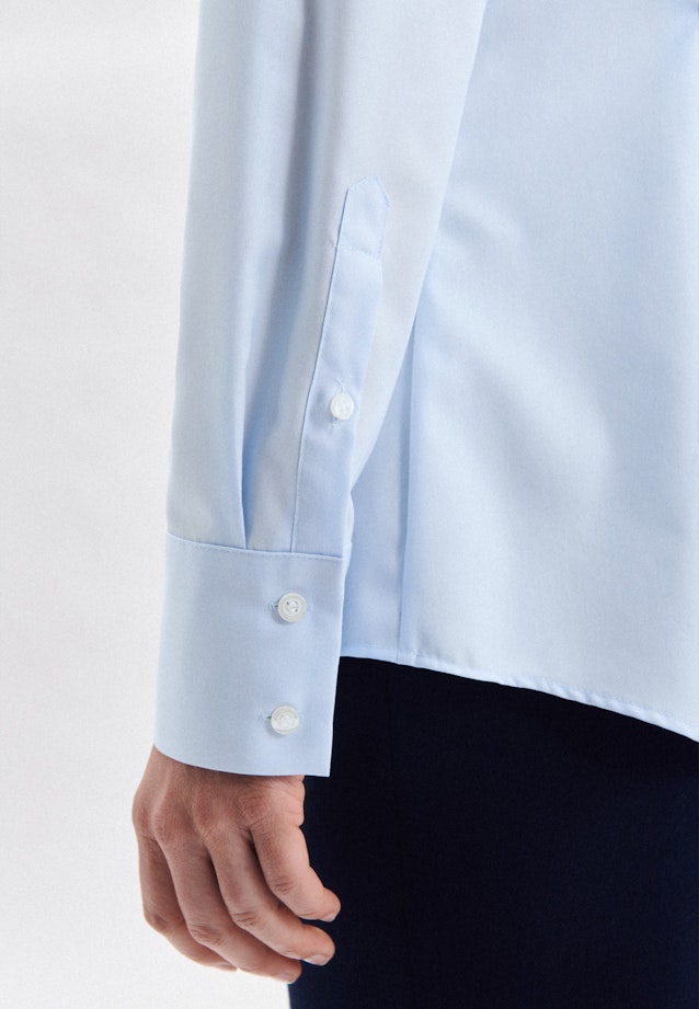 Kelchkragenbluse slim fit in Light Blue |  Seidensticker Onlineshop