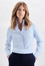 Kelchkragenbluse slim fit in Light Blue |  Seidensticker Onlineshop