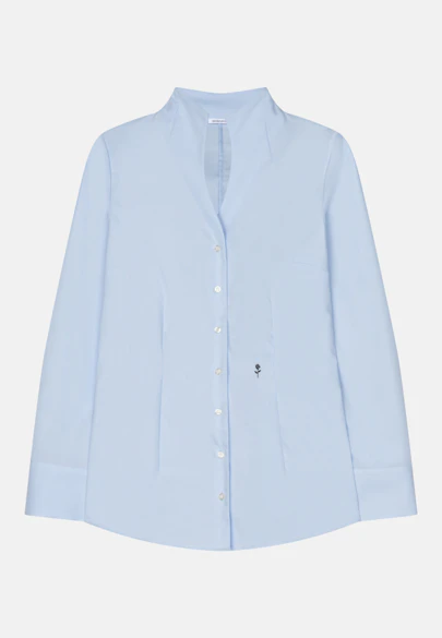 Kelchkragenbluse slim fit in Hellblau |  Seidensticker Onlineshop