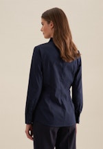 Blouse col Calice Popeline sans repassage in Bleu Foncé |  Seidensticker Onlineshop