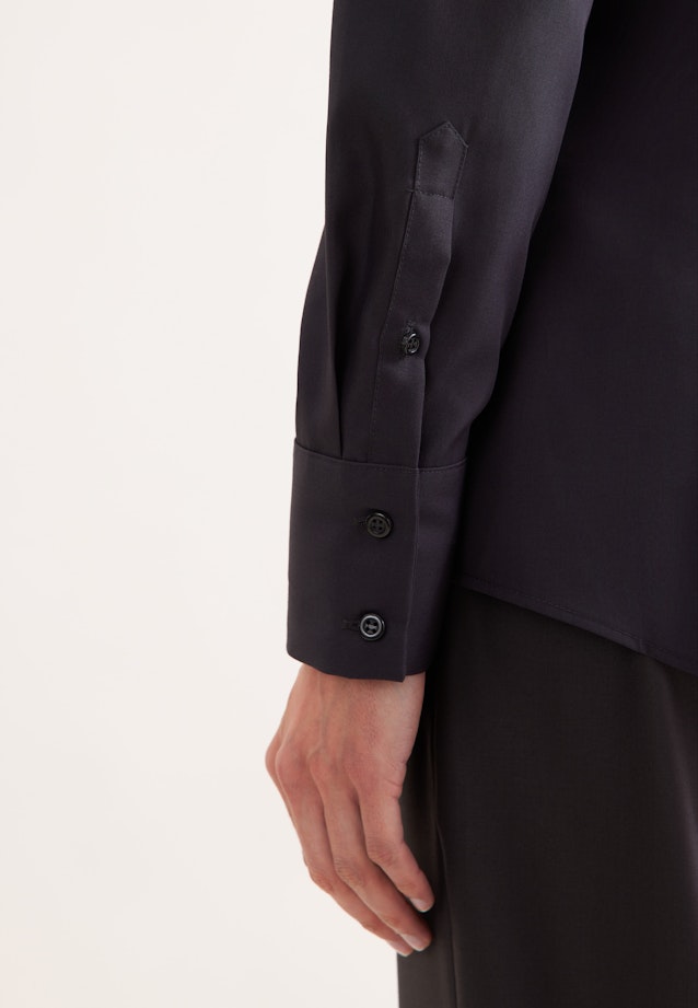 Kelchkragenbluse slim fit in Schwarz |  Seidensticker Onlineshop