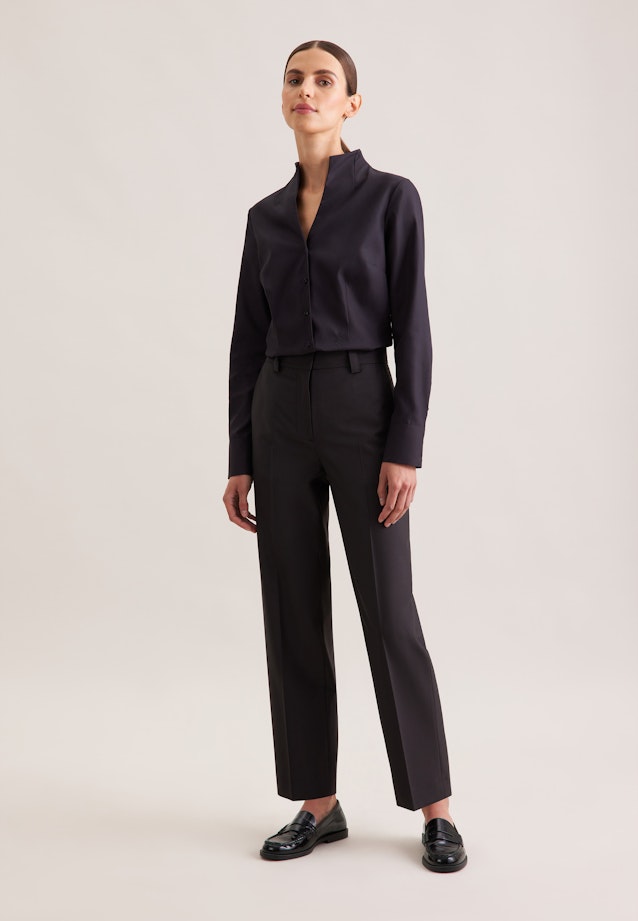 Kelchkragenbluse slim fit in Black |  Seidensticker Onlineshop