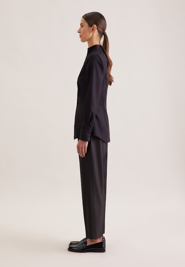 Kelchkragenbluse slim fit in Black |  Seidensticker Onlineshop