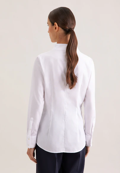 Kelchkragenbluse slim fit in Weiß |  Seidensticker Onlineshop