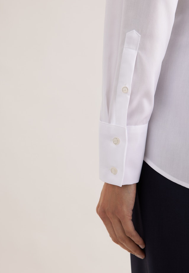 Kelchkragenbluse slim fit in White |  Seidensticker Onlineshop