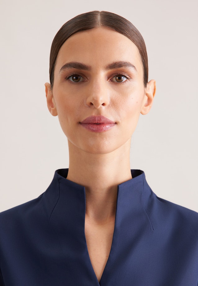 Kelchkragenbluse slim fit in Dunkelblau |  Seidensticker Onlineshop