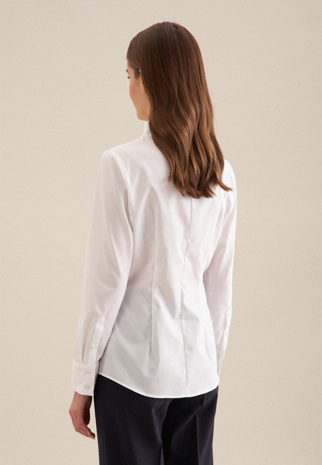 Blouse col Calice Popeline sans repassage in Blanc |  Seidensticker Onlineshop