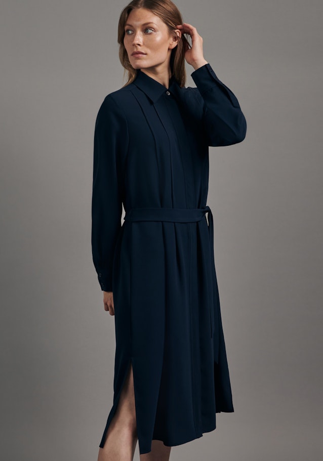 Robe Regular Manche Longue in Bleu Foncé |  Seidensticker Onlineshop