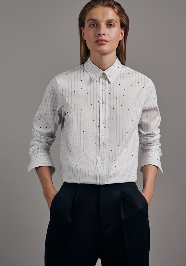 Long sleeve Poplin Shirt Blouse in White |  Seidensticker Onlineshop