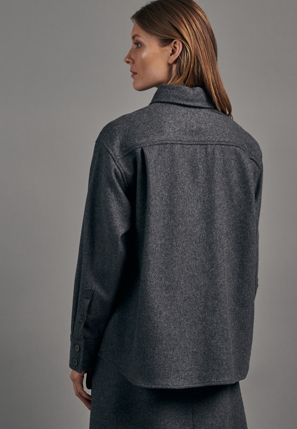 Flanell Blusenjacke in Grau | Seidensticker Onlineshop