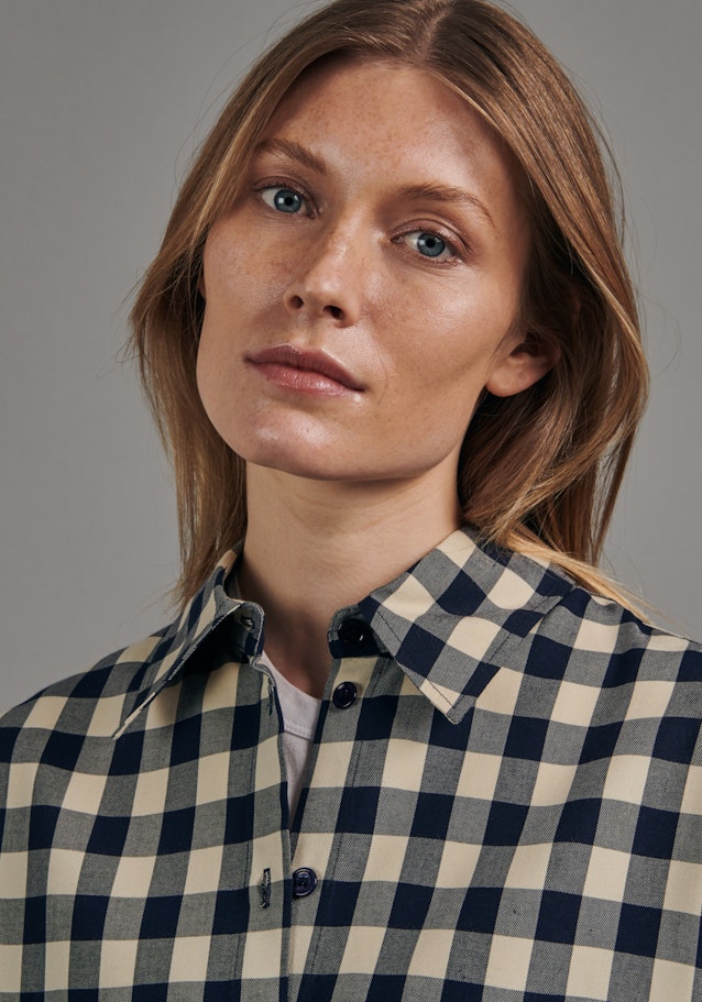 Blouse longue Carreaux in Bleu Foncé | Seidensticker Onlineshop