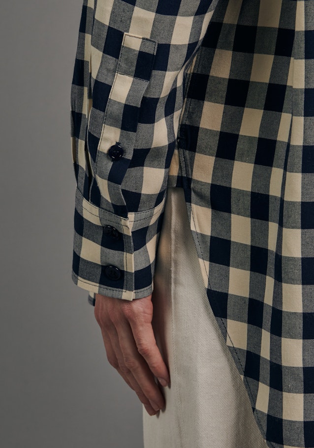 Blouse longue Carreaux in Bleu Foncé | Seidensticker Onlineshop
