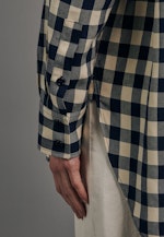 Oversized fit Longbluse Karo in Dunkelblau |  Seidensticker Onlineshop
