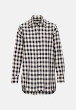 Oversized fit Longbluse Karo in Dunkelblau |  Seidensticker Onlineshop