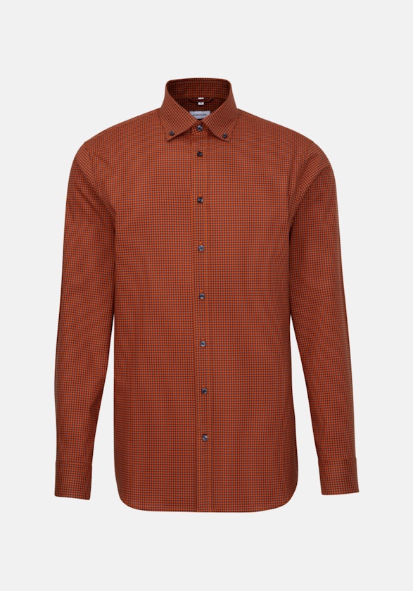 Non-iron Poplin Business Shirt in Slim with Button-Down-Collar in Orange |  Seidensticker Onlineshop