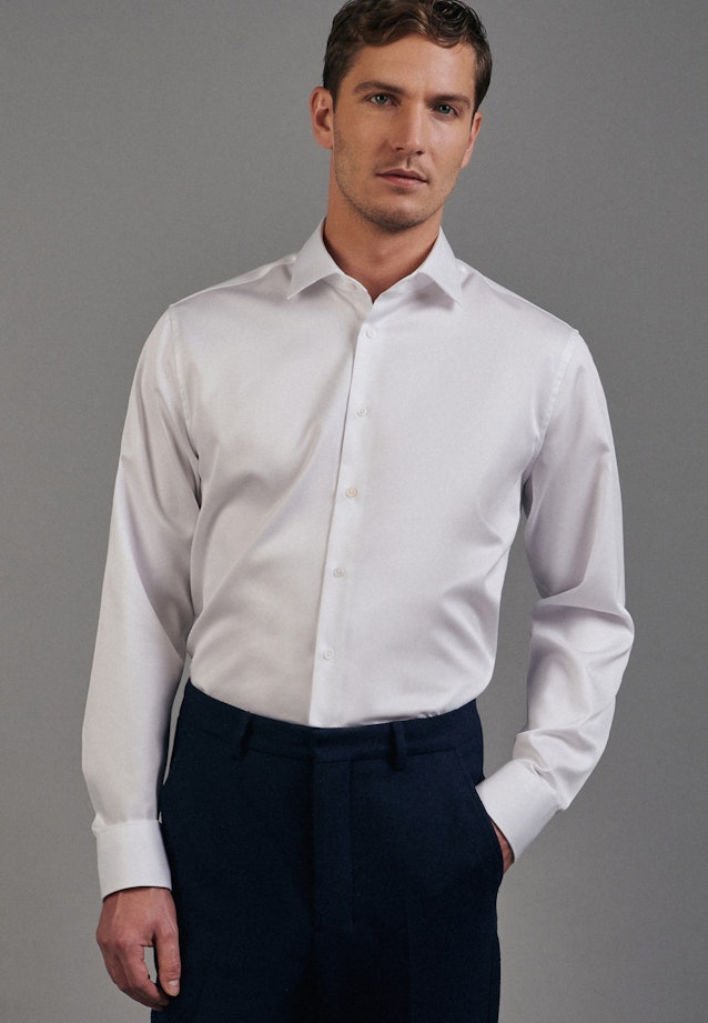 Shaped Business Hemd Uni in Weiß |  Seidensticker Onlineshop