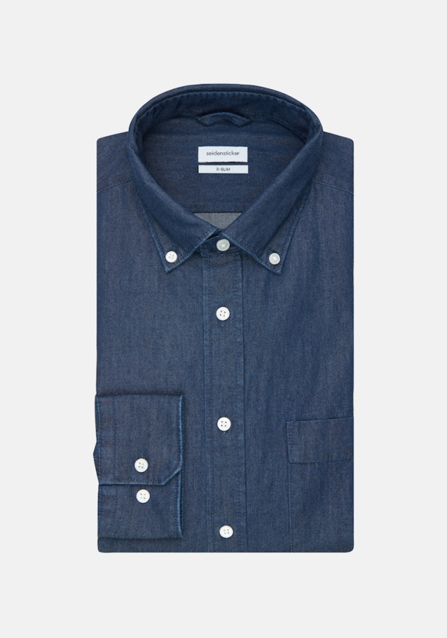 Business overhemd in X-Slim with Button-Down-Kraag in Donkerblauw |  Seidensticker Onlineshop
