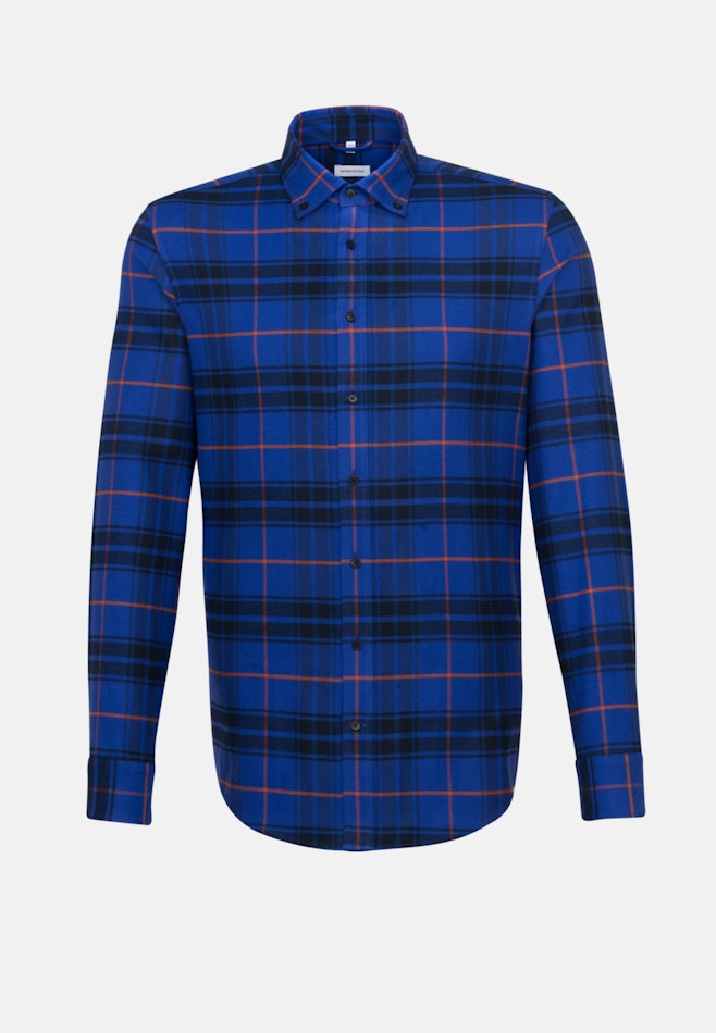 Business Shirt in Regular with Button-Down-Collar in Medium Blue | Seidensticker online shop