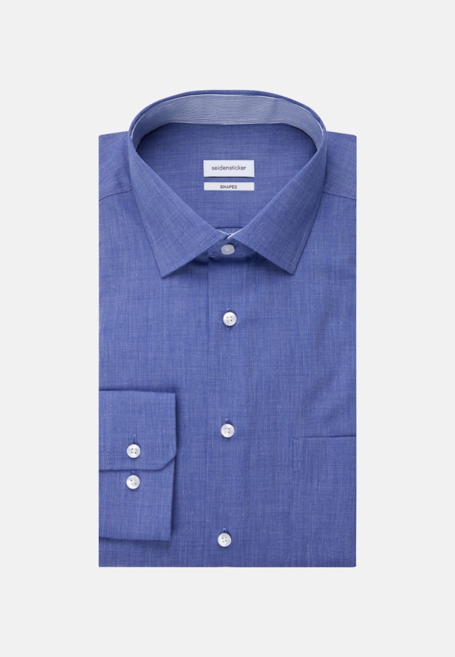 Non-iron Fil a fil Business Shirt in Shaped with Kent-Collar in Medium Blue |  Seidensticker Onlineshop