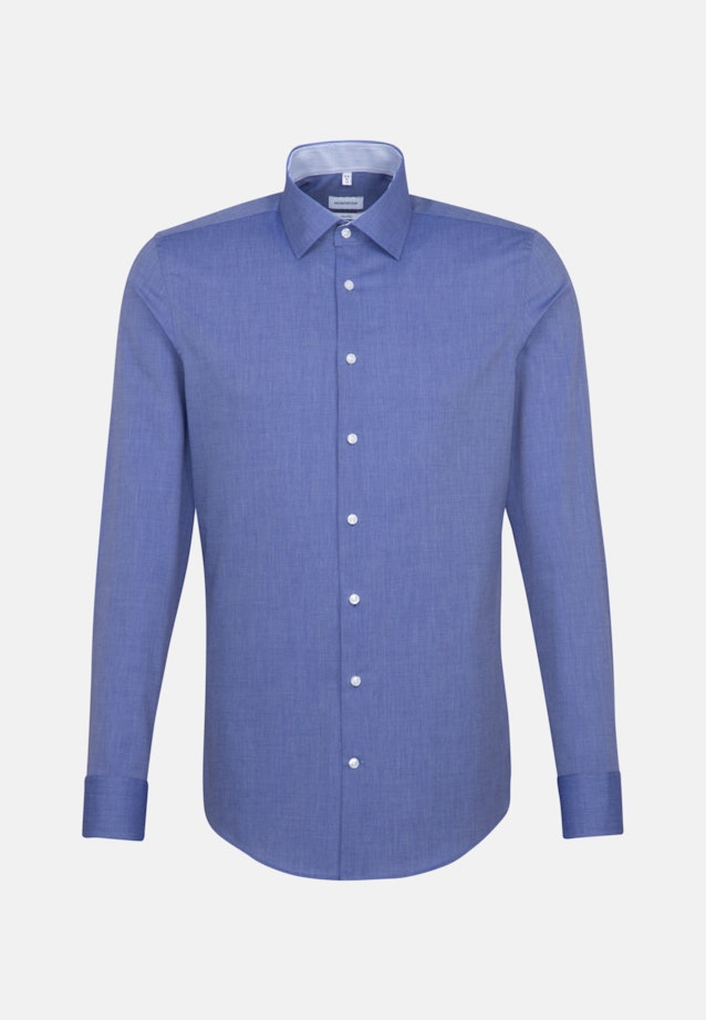 Non-iron Fil a fil Business Shirt in Shaped with Kent-Collar in Medium Blue |  Seidensticker Onlineshop