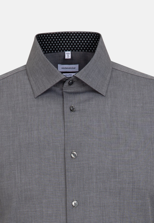 Shaped Business Shirt Plain in Grey |  Seidensticker Onlineshop