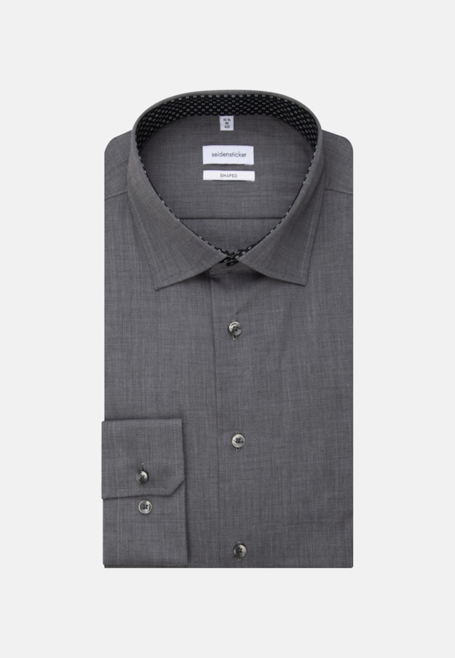 Shaped Business Shirt Plain in Grey |  Seidensticker Onlineshop