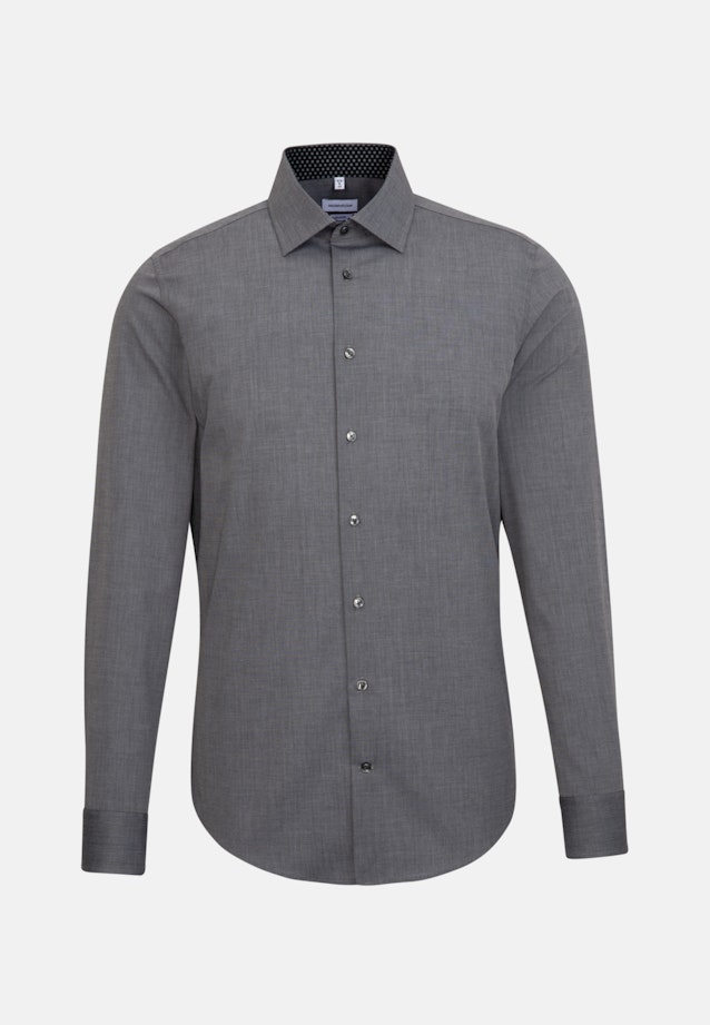 Shaped Business Shirt Plain in Grey |  Seidensticker Onlineshop
