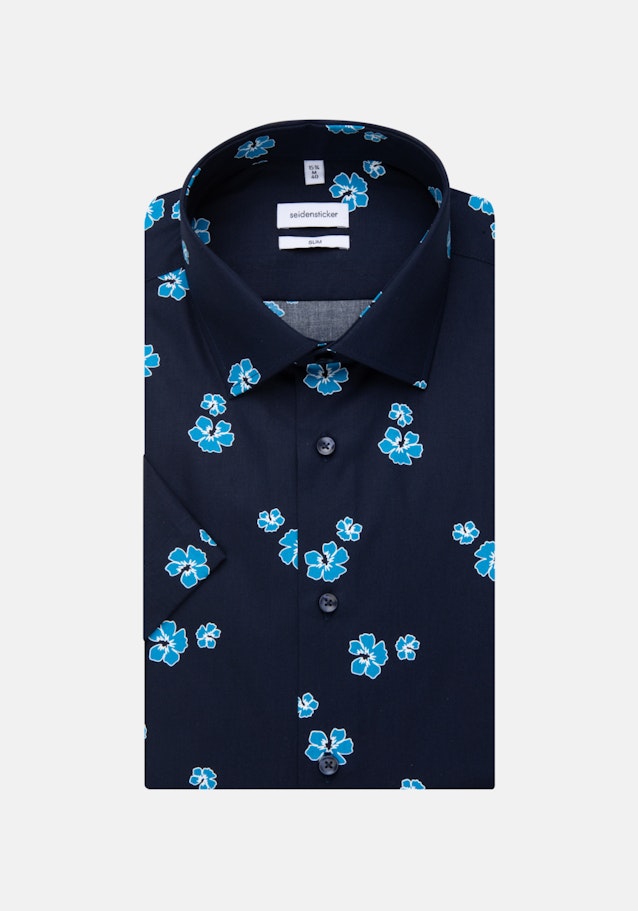 Poplin Short sleeve Business Shirt in Slim with Kent-Collar in Turquoise |  Seidensticker Onlineshop