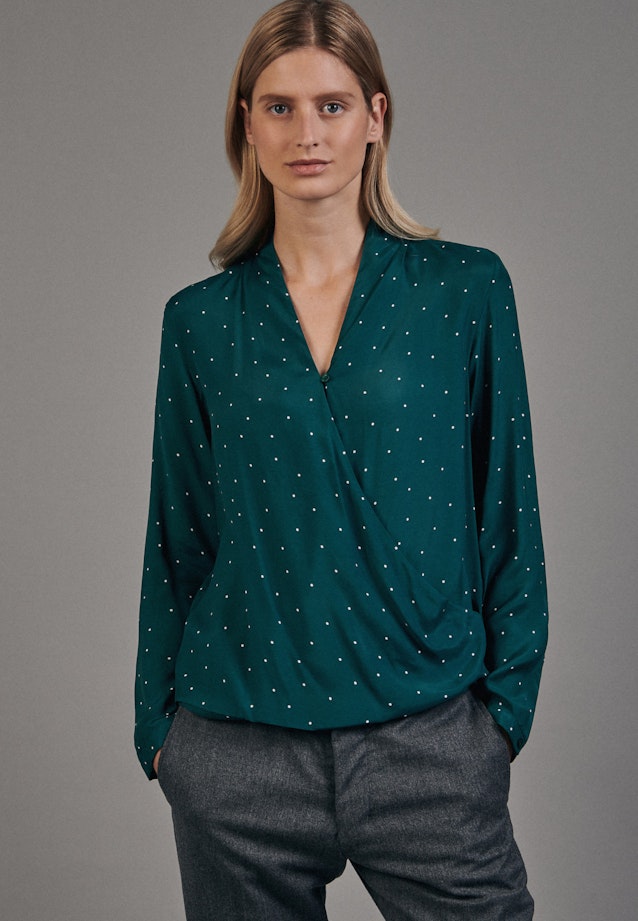 Long sleeve Voile Wraparound Blouse in Green |  Seidensticker Onlineshop