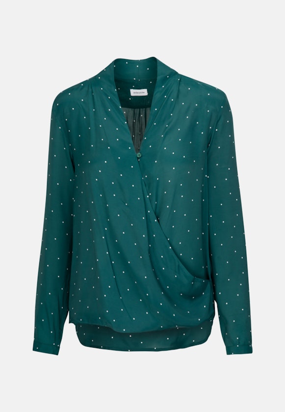 Lange mouwen Voile Wikkelblouse in Groen |  Seidensticker Onlineshop