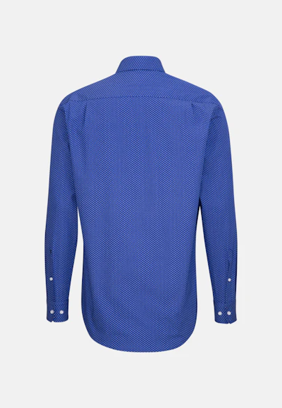 Regular Business Hemd Druck in Mittelblau |  Seidensticker Onlineshop