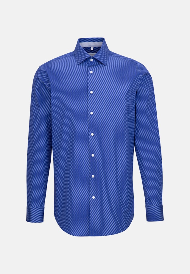 Regular Business Hemd Druck in Mittelblau |  Seidensticker Onlineshop