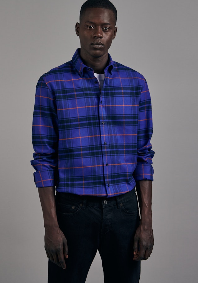 Business Shirt in Slim with Button-Down-Collar in Medium Blue | Seidensticker Onlineshop