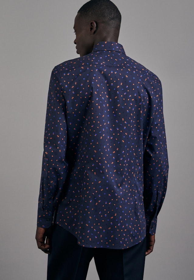 Slim Business Shirt Print in Dark Blue |  Seidensticker Onlineshop