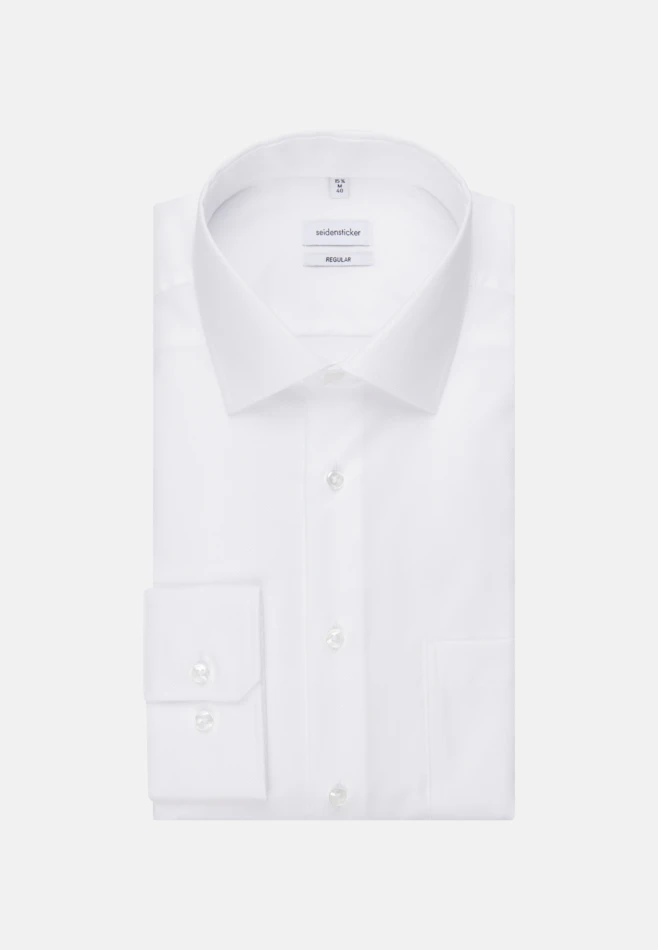 Regular Chemise d'affaires Uni dans Blanc | Boutique en ligne Seidensticker