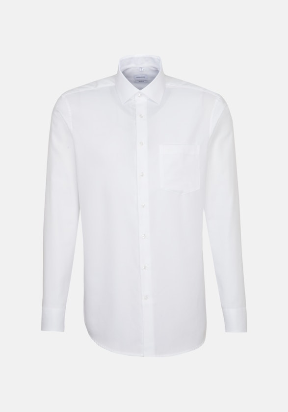 Non-iron Structure Business Shirt in Regular with Kent-Collar and extra long sleeve in White |  Seidensticker Onlineshop