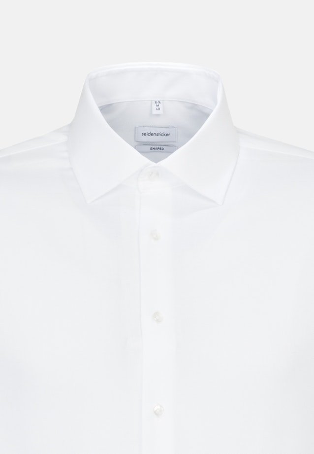 Bügelfreies Struktur Business Hemd in Shaped mit Kentkragen und extra langem Arm in Weiß |  Seidensticker Onlineshop