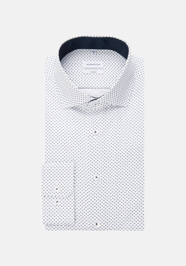 Twill Business Hemd in X-Slim mit Kentkragen und extra langem Arm in Dunkelblau |  Seidensticker Onlineshop