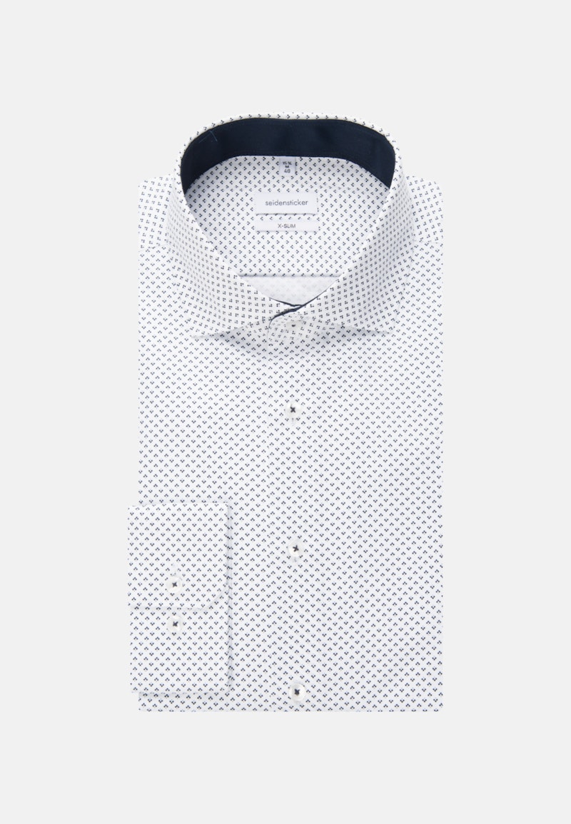 Twill Business Shirt in X-Slim with Kent-Collar and extra long sleeve