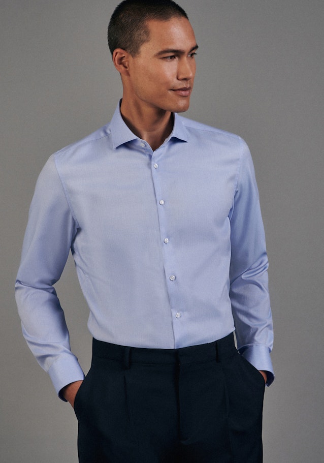 Easy-iron Visgrat Business overhemd in Slim with Kentkraag in Lichtblauw |  Seidensticker Onlineshop