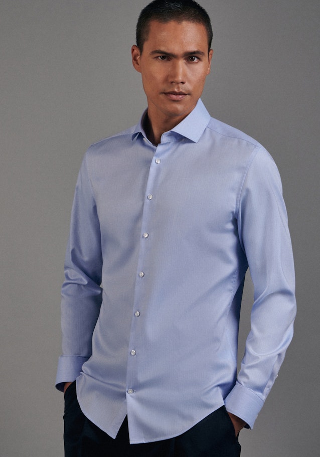 Easy-iron Visgrat Business overhemd in Slim with Kentkraag in Lichtblauw |  Seidensticker Onlineshop