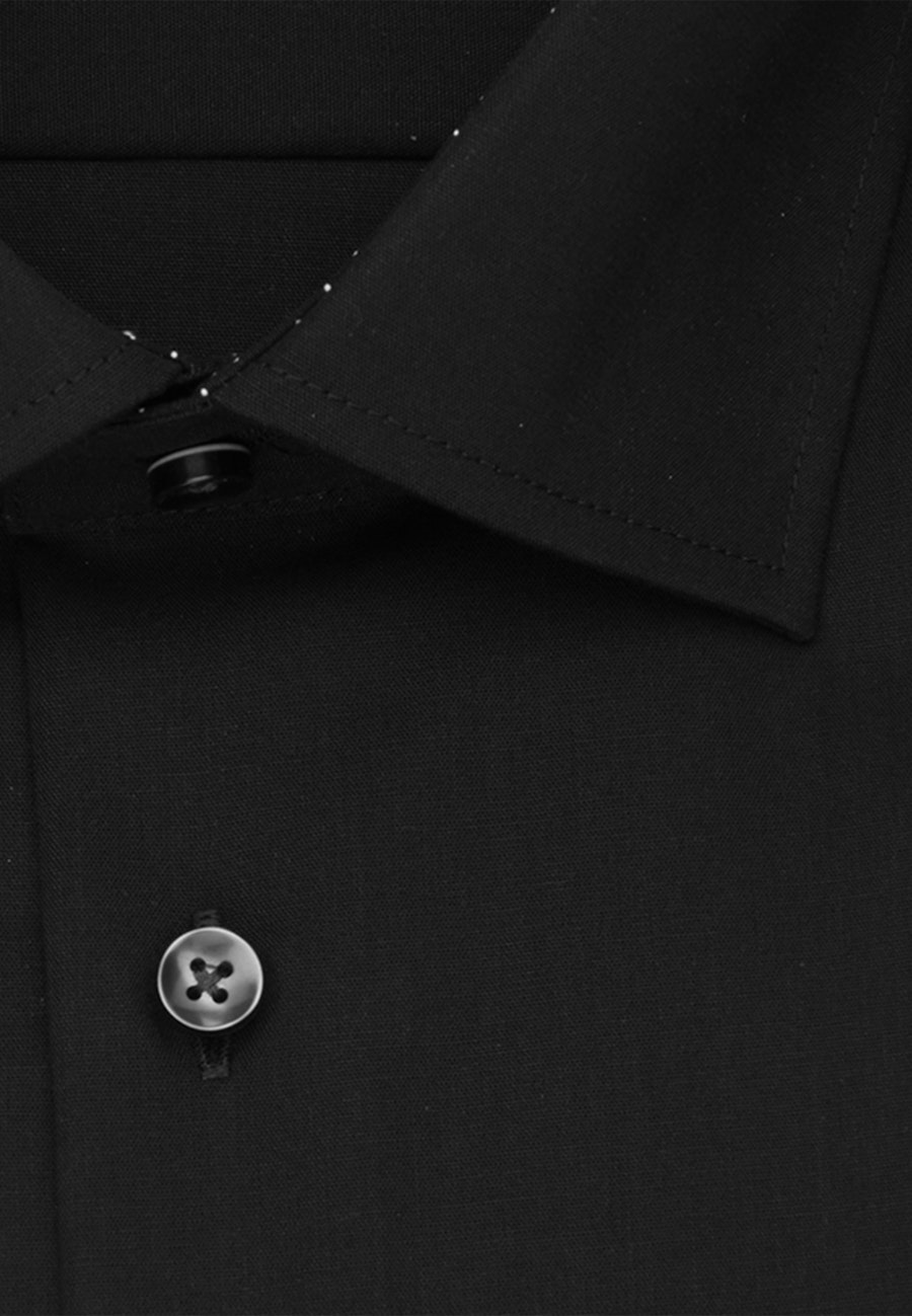 Bügelfreies Popeline Business Hemd in Regular mit Kentkragen und extra langem Arm in Schwarz |  Seidensticker Onlineshop