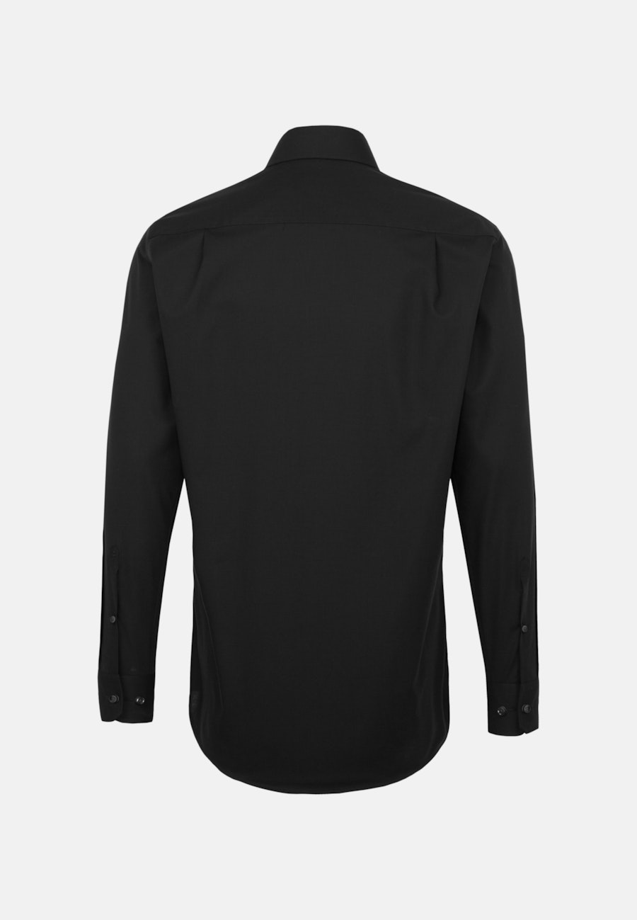 Bügelfreies Popeline Business Hemd in Regular fit mit Kentkragen und extra langem Arm in Schwarz |  Seidensticker Onlineshop