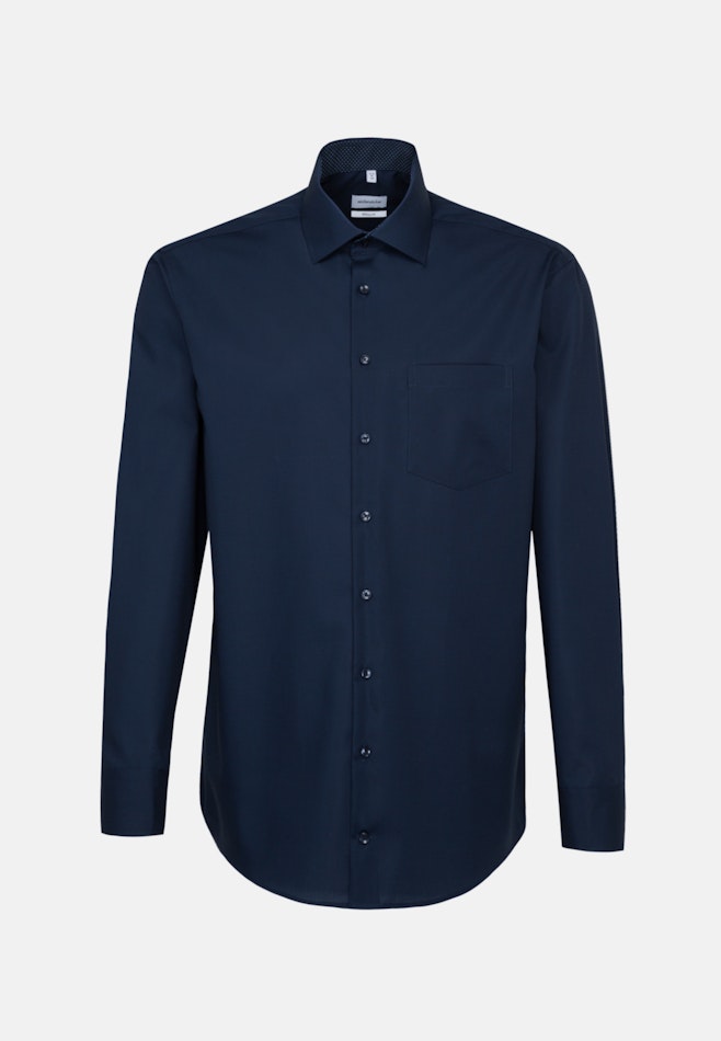 Regular Chemise d'affaires Uni dans Bleu Foncé | Boutique en ligne Seidensticker